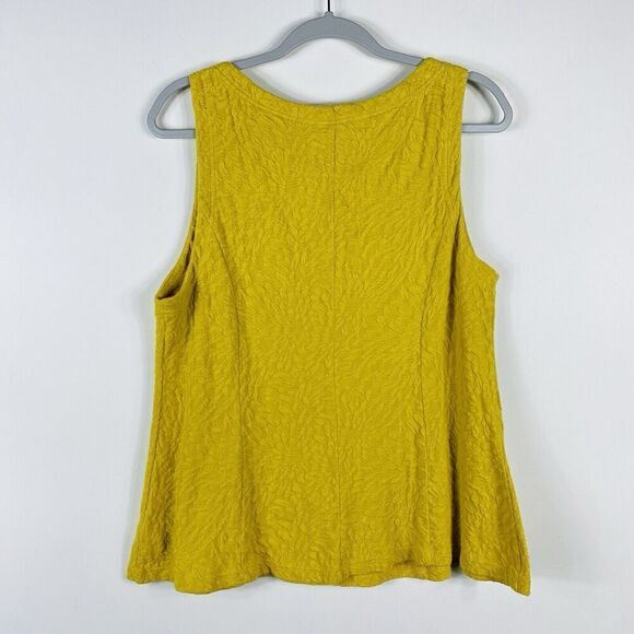 Postmark Anthropologie Size Large Seamed Textured Tank Top Yellow Cotton Blend - Picture 4 of 8